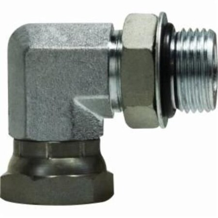 Midland Industries Swivel Adapter, 91618 x 12 Nominal, Male ORing Boss x Female NPSM, 90 deg, 3600 psi, Steel 6901NWO68